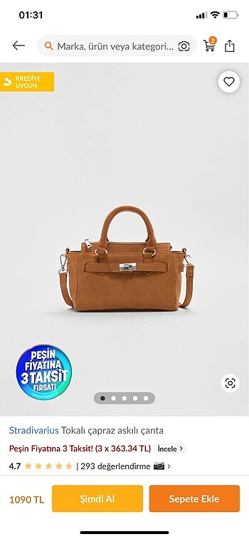 Stradivarius çapraz askılı çanta