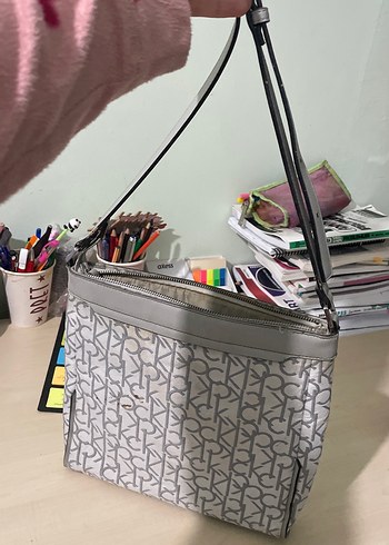 Beden Calvin Klein orjian Gri Desenli Kadın Çapraz Çanta