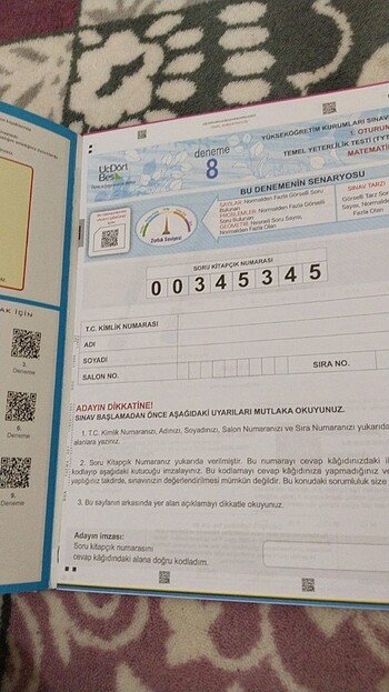 Beden 345 tyt matematik ve fen denemesi