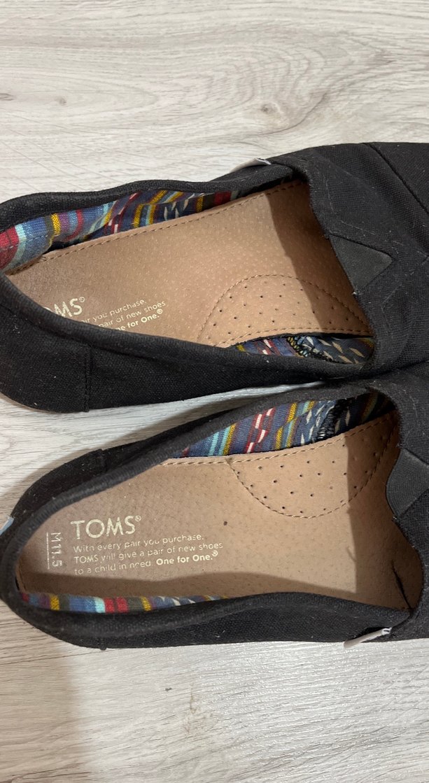 Erkek Siyah TOMS Loafer Ayakkabı Velcro - Görsel 3