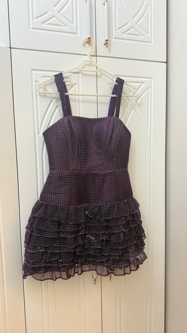 Mini elbise abiye elbise parıltılı elbise - Görsel 4