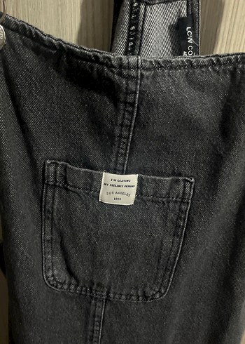 Siyah Kot Midi Askılı Kadın Tulum - Görsel 3