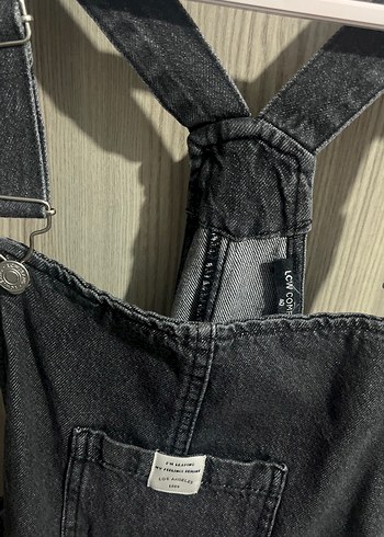 Siyah Kot Midi Askılı Kadın Tulum - Görsel 4