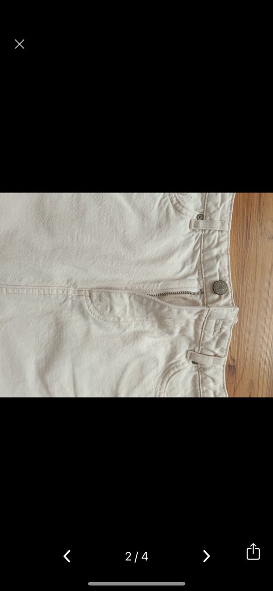 Beyaz Denim Mini Etek - Görsel 3