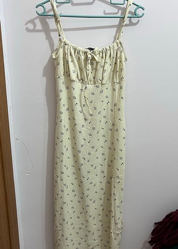 Beyaz Straplez Midi Elbise - Görsel 2