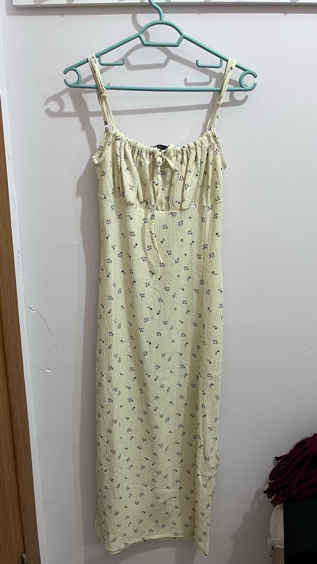 Beyaz Straplez Midi Elbise - Görsel 2