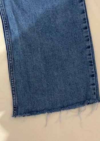 Kadın Mavi Midi Kot Pantolon - Rahat Kesim - Görsel 3