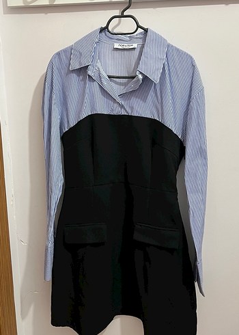 Siyah Straplez Midi Ofis Elbisesi - Görsel 2