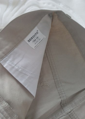 Bej Kadın Keten Rahat Kesim Şort - Görsel 8