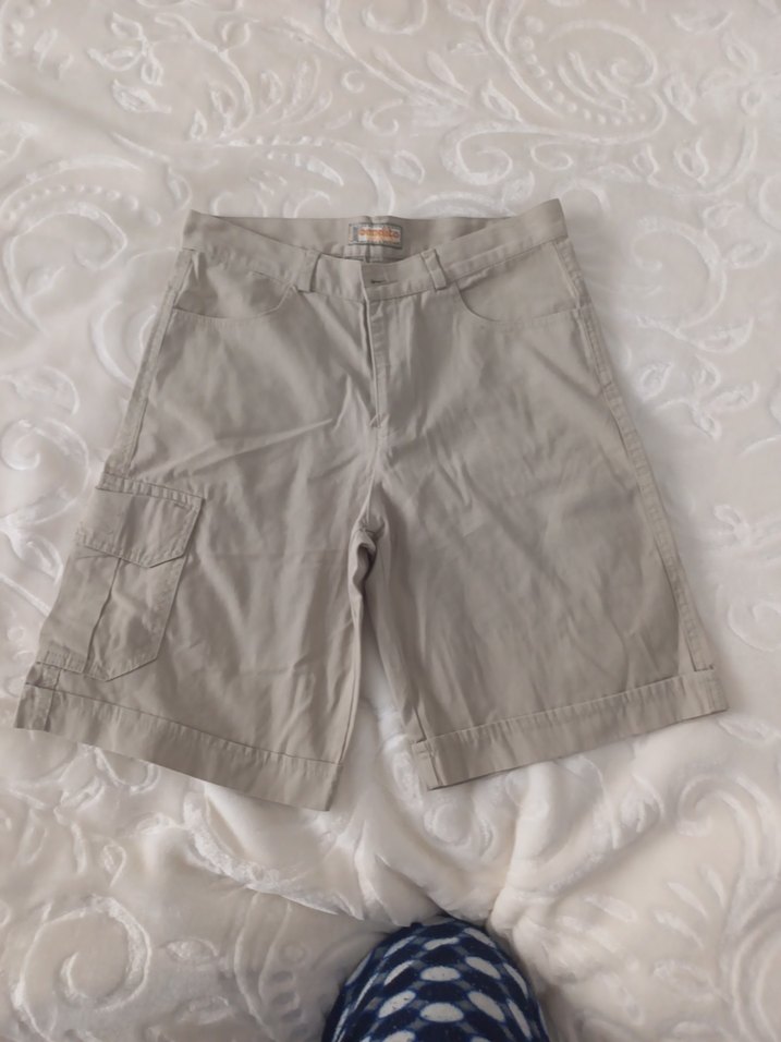 Bej Kadın Keten Rahat Kesim Şort - Görsel 5