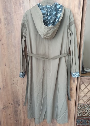 Zara Düğmeli Bej Uzun Kadın Trençkot