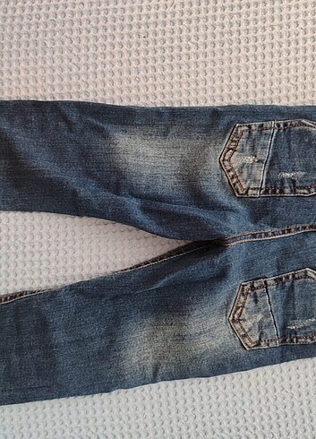 24-36 Ay Beden mavi Renk Panço 2-3 yaş 98 cm Jean pantolon belden ayarlamalı