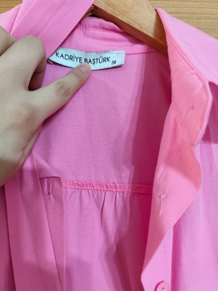 Pembe Uzun Kollu Volanlı Kadın Elbise - Görsel 2