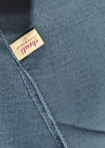 Mavi Keten Pilili Kadın Şal - Görsel 2