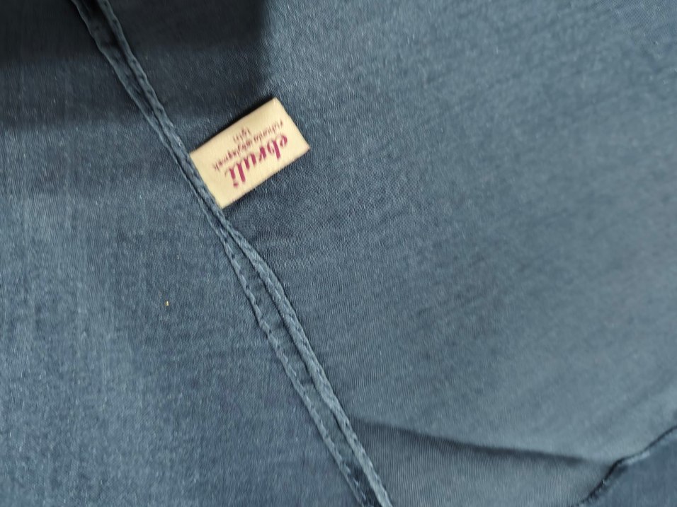 Mavi Keten Pilili Kadın Şal - Görsel 2