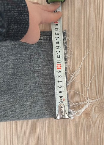 Gri Regular Fit Kadın Denim Pantolon mom jeans - Görsel 4