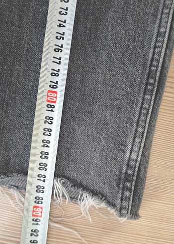 Gri Regular Fit Kadın Denim Pantolon mom jeans - Görsel 2