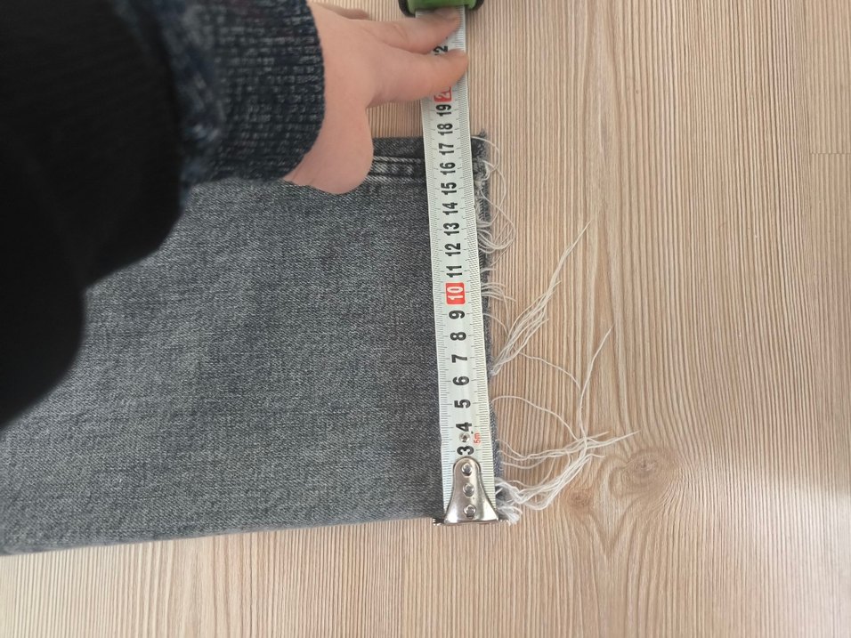 Gri Regular Fit Kadın Denim Pantolon mom jeans - Görsel 4