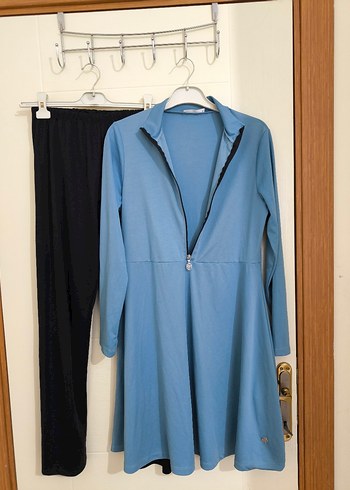 Kadın Mavi Uzun Fermuarlı haşema - Görsel 2