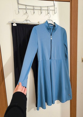 Kadın Mavi Uzun Fermuarlı haşema - Görsel 6