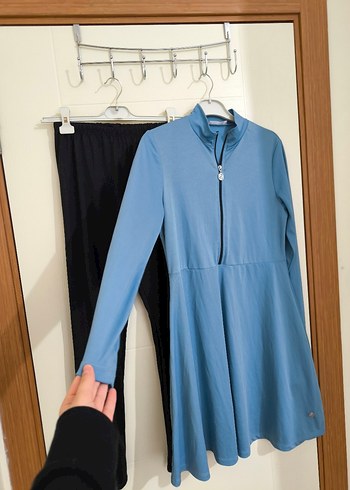 Kadın Mavi Uzun Fermuarlı haşema - Görsel 10