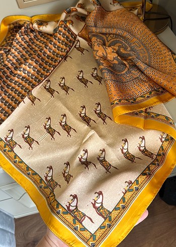 Beden camel Renk Hermes model Renkli Fular