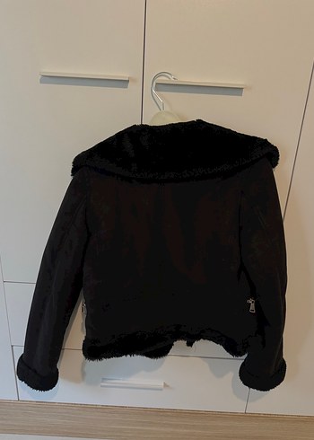 Siyah Süet Kadın Ceket, Kürklü - Görsel 4