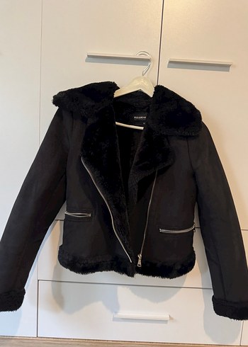 Siyah Süet Kadın Ceket, Kürklü - Görsel 2