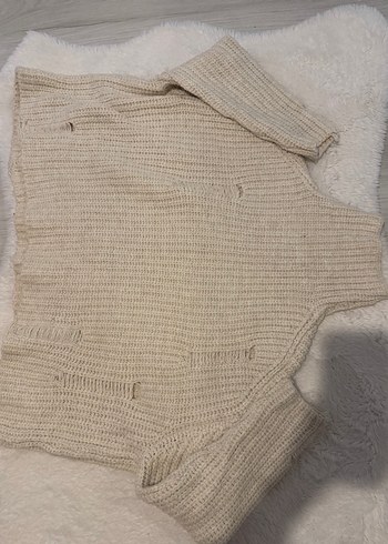 Bej Boğazlı Kadın Triko Kazak - Görsel 2