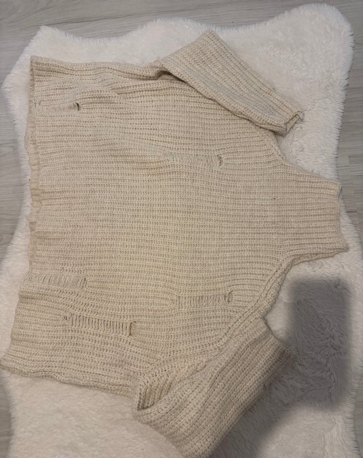 Bej Boğazlı Kadın Triko Kazak - Görsel 2
