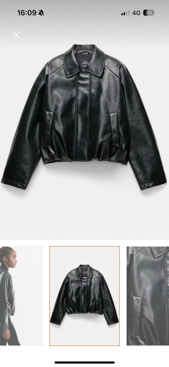 Kadın Siyah Deri Midi Ceket - Görsel 2