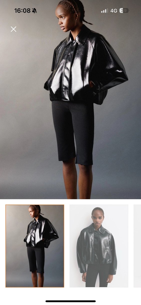 Kadın Siyah Deri Midi Ceket - Görsel 3