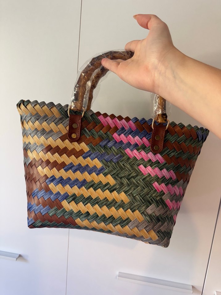 Sosis köpek Renkli Örgü Bohem Çanta - Görsel 4