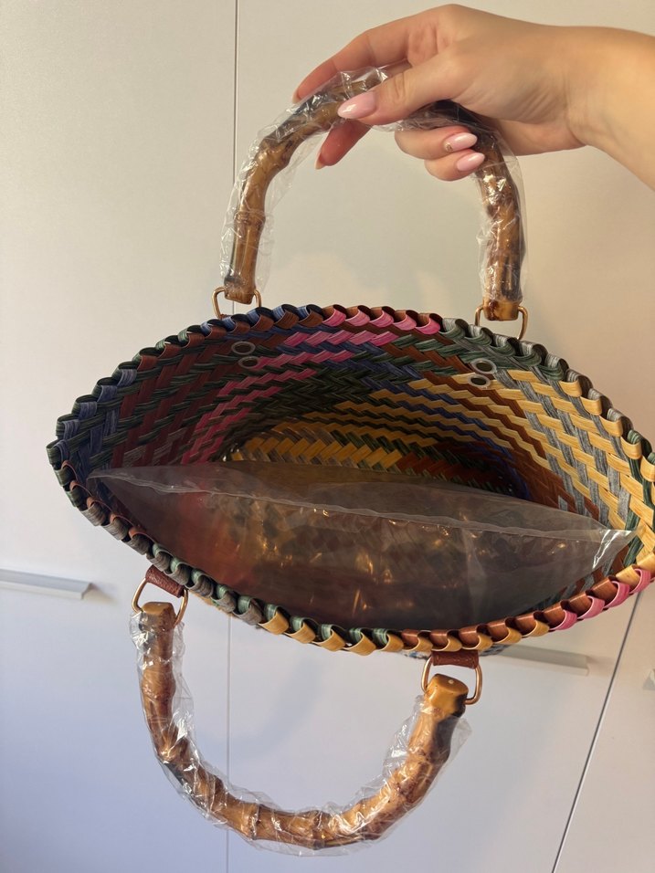 Sosis köpek Renkli Örgü Bohem Çanta - Görsel 5