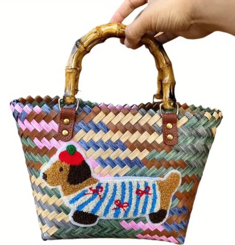 Sosis köpek Renkli Örgü Bohem Çanta - Görsel 2