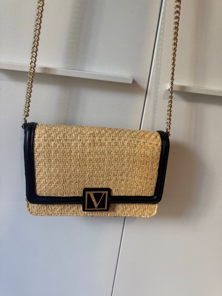 Victorias Secret Zincir Detaylı Bej Hasır Kadın Omuz Çantası - Görsel 4