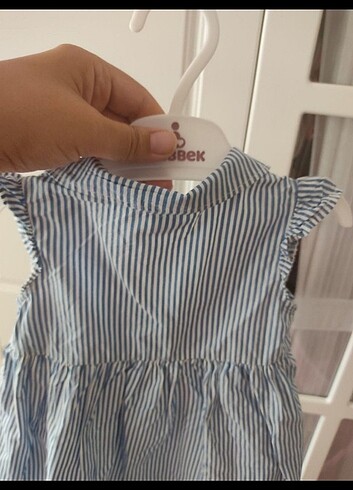 3-6 Ay Beden mavi Renk Kız çocuk elbise 