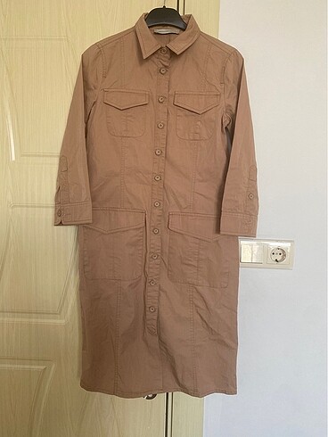 34 Beden camel Renk Mudo Collection elbise