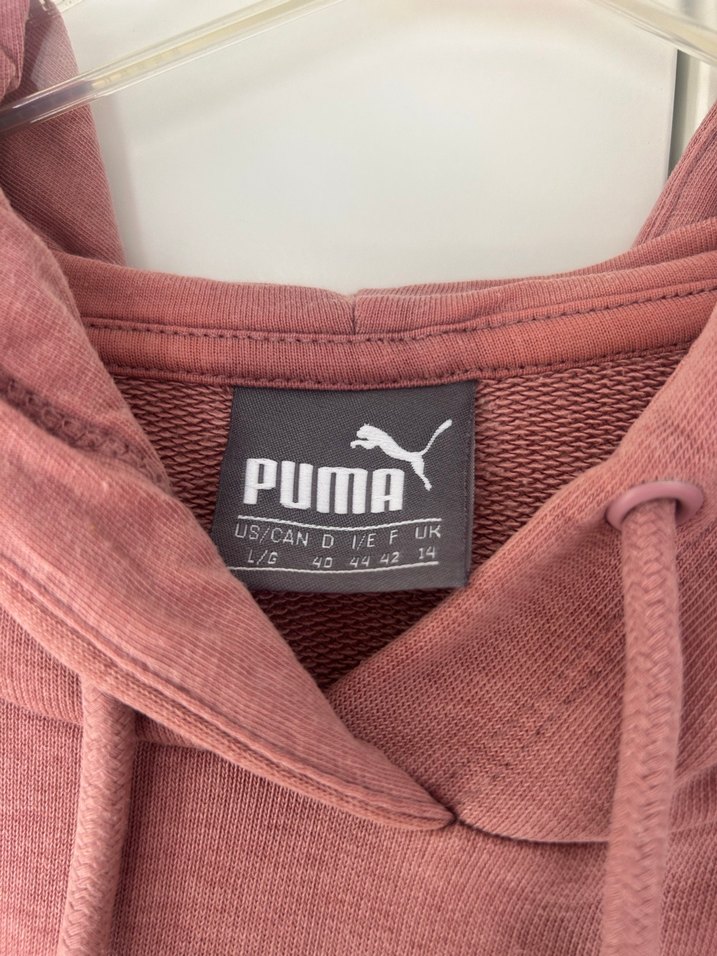 Orjinal Puma Pembe Kapüşonlu Oversize Sweatshirt - Görsel 3