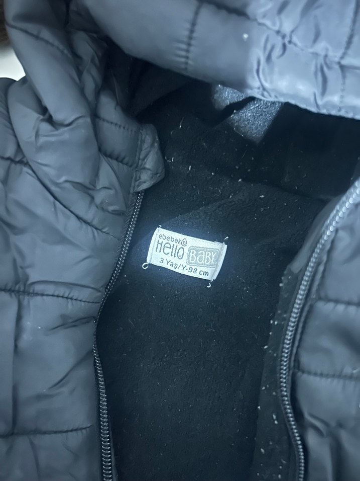 Düğmeli Siyah Erkek Çocuk Mont 3 yaş - Görsel 3