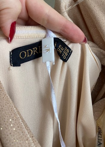 Zara Bej Straplez Mini Pilili Elbise