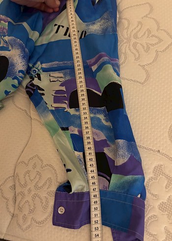 xl Beden mavi Renk Gercek # Versace Mavi Desenli has ipek erkek vintage Gömlek xl