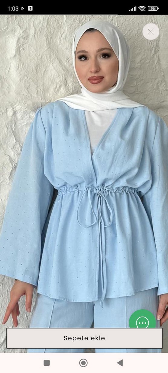 Mavi iki Keten Takım - Görsel 2