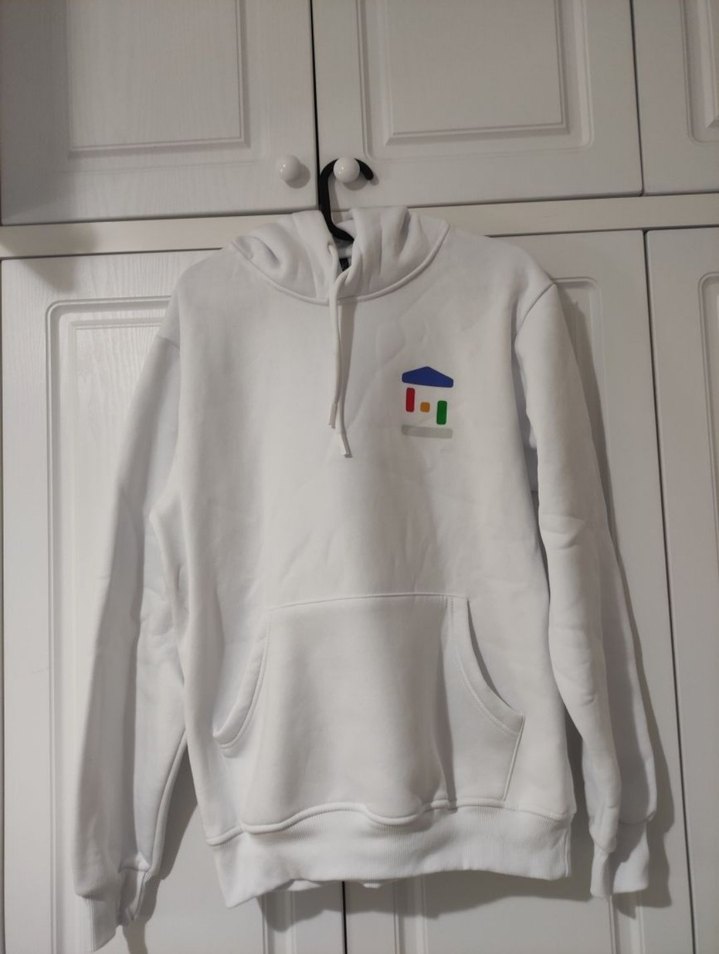 Beyaz Google sweatshirt özel M-L beden - Görsel 2