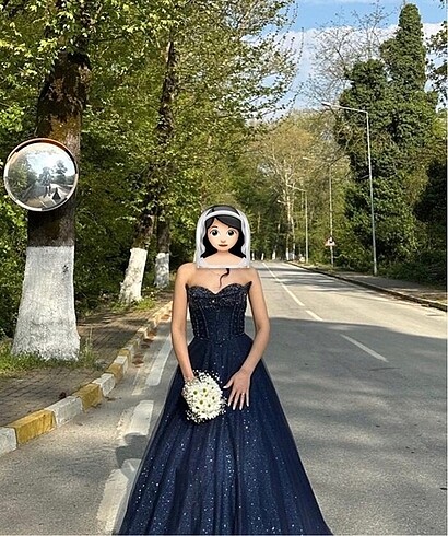 Lacivert nişanlık