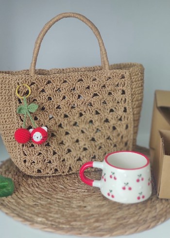 Dantel Detaylı Örgü Bohem Kadın Çanta - Görsel 3