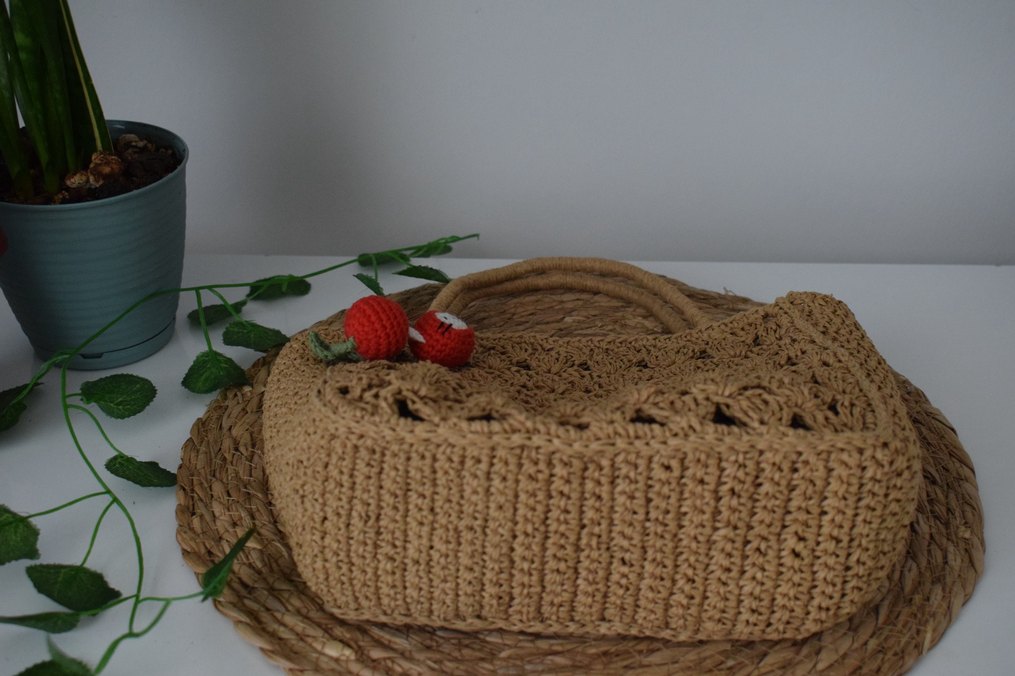 Dantel Detaylı Örgü Bohem Kadın Çanta - Görsel 2