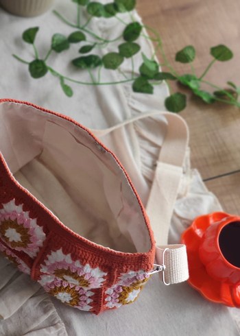 Renkli Nakışlı Örgü Bohem Kadın Çanta - Görsel 3