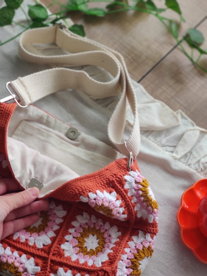 Renkli Nakışlı Örgü Bohem Kadın Çanta - Görsel 4