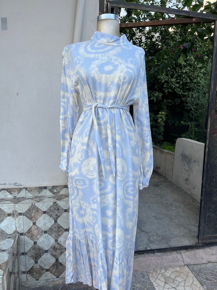 Boncuk Detaylı Renkli Bohem Uzun Elbise - Görsel 5